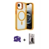 MARSİLYAN™- iPhone 16E Kılıf Akış Form - Siyah Bilvis Hayalet Cam Ekran Koruyucu + Bilvis Titan Kamera Lens - RW