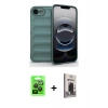 MARSİLYAN™- iPhone 16E Kılıf Atlas Koleksiyonu - Siyah Bilvis Hayalet Cam Ekran Koruyucu + Raze Metal Kamera Lens - SH