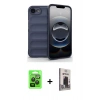 MARSİLYAN™- iPhone 16E Kılıf Atlas Koleksiyonu - Siyah Bilvis Hayalet Cam Ekran Koruyucu + Raze Metal Kamera Lens - SH