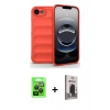MARSİLYAN™- iPhone 16E Kılıf Atlas Koleksiyonu - Siyah Bilvis Hayalet Cam Ekran Koruyucu + Raze Metal Kamera Lens - SH