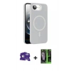MARSİLYAN™- iPhone 16E Kılıf Çekirdek Modern Prime - Şeffaf 360 Full Body Arka Koruyucu + Bilvis Titan Kamera Lens - BZ