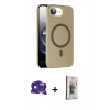 MARSİLYAN™- iPhone 16E Kılıf Çekirdek Modern Prime - Siyah Bilvis 3D Cam Ekran Koruyucu + Bilvis Titan Kamera Lens - SH