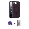 MARSİLYAN™- iPhone 16E Kılıf Çekirdek Modern Prime - Siyah Bilvis 3D Cam Ekran Koruyucu + Bilvis Titan Kamera Lens - SH