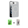 MARSİLYAN™- iPhone 16E Kılıf Çekirdek Modern Prime - Siyah Bilvis 3D Cam Ekran Koruyucu + Raze Metal Kamera Lens - GS
