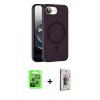 MARSİLYAN™- iPhone 16E Kılıf Çekirdek Modern Prime - Siyah Bilvis 3D Cam Ekran Koruyucu + Raze Metal Kamera Lens - GS