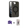 MARSİLYAN™- iPhone 16E Kılıf Çekirdek Modern Prime - Siyah Bilvis 3D Cam Ekran Koruyucu + Rainbow Bilvis Titan Kamera Lens