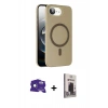 MARSİLYAN™- iPhone 16E Kılıf Çekirdek Modern Prime - Siyah Bilvis Hayalet Cam Ekran Koruyucu + Bilvis Titan Kamera Lens - RW