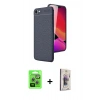 MARSİLYAN™- iPhone 16E Kılıf Doruk Klasik Özel Seri - Siyah Bilvis 3D Cam Ekran Koruyucu + Raze Metal Kamera Lens - GS