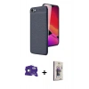 MARSİLYAN™- iPhone 16E Kılıf Doruk Klasik Özel Seri - Siyah Bilvis 3D Cam Ekran Koruyucu + Bilvis Titan Kamera Lens - RW