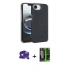 MARSİLYAN™- iPhone 16E Kılıf Doruk Serisi - Şeffaf 360 Full Body Arka Koruyucu + Bilvis Titan Kamera Lens - RW