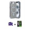 MARSİLYAN™- iPhone 16E Kılıf Eksen Çizgi - Şeffaf 360 Full Body Arka Koruyucu + Bilvis Titan Kamera Lens - RW