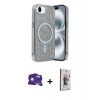 MARSİLYAN™- iPhone 16E Kılıf Eksen Çizgi - Siyah Bilvis 3D Cam Ekran Koruyucu + Bilvis Titan Kamera Lens - BZ