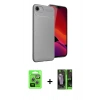 MARSİLYAN™- iPhone 16E Kılıf Eksen Form Prime - Şeffaf 360 Full Body Arka Koruyucu + Raze Metal Kamera Lens - GS