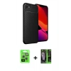 MARSİLYAN™- iPhone 16E Kılıf Eksen Form Prime - Şeffaf 360 Full Body Arka Koruyucu + Raze Metal Kamera Lens - GS