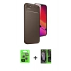 MARSİLYAN™- iPhone 16E Kılıf Eksen Form Prime - Şeffaf 360 Full Body Arka Koruyucu + Raze Metal Kamera Lens - GS