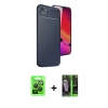 MARSİLYAN™- iPhone 16E Kılıf Eksen Form Prime - Şeffaf 360 Full Body Arka Koruyucu + Raze Metal Kamera Lens - SH