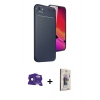 MARSİLYAN™- iPhone 16E Kılıf Eksen Form Prime - Siyah Bilvis 3D Cam Ekran Koruyucu + Siyah Bilvis Titan Kamera Lens