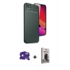 MARSİLYAN™- iPhone 16E Kılıf Eksen Form Prime - Siyah Bilvis Hayalet Cam Ekran Koruyucu + Bilvis Titan Kamera Lens - RW