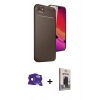 MARSİLYAN™- iPhone 16E Kılıf Eksen Form Prime - Siyah Bilvis Hayalet Cam Ekran Koruyucu + Bilvis Titan Kamera Lens - SH