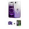 MARSİLYAN™- iPhone 16E Kılıf Eksen Minimal Özel Seri - Şeffaf 360 Full Body Arka Koruyucu + Bilvis Titan Kamera Lens - BZ