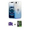MARSİLYAN™- iPhone 16E Kılıf Eksen Minimal Özel Seri - Şeffaf 360 Full Body Arka Koruyucu + Bilvis Titan Kamera Lens - BZ