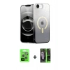 MARSİLYAN™- iPhone 16E Kılıf Eksen Minimal Özel Seri - Şeffaf 360 Full Body Arka Koruyucu + Raze Metal Kamera Lens - GS