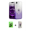 MARSİLYAN™- iPhone 16E Kılıf Eksen Minimal Özel Seri - Siyah Bilvis 3D Cam Ekran Koruyucu + Raze Metal Kamera Lens - SH