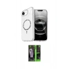 MARSİLYAN™- iPhone 16E Kılıf Kıvılcım Form Prime - Şeffaf 360 Full Body Arka Koruyucu