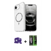 MARSİLYAN™- iPhone 16E Kılıf Kıvılcım Form Prime - Şeffaf 360 Full Body Arka Koruyucu + Bilvis Titan Kamera Lens - BZ