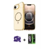 MARSİLYAN™- iPhone 16E Kılıf Kıvılcım Form Prime - Şeffaf 360 Full Body Arka Koruyucu + Bilvis Titan Kamera Lens - BZ