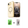 MARSİLYAN™- iPhone 16E Kılıf Kıvılcım Form Prime - Siyah Bilvis 3D Cam Ekran Koruyucu + Raze Metal Kamera Lens - GS