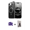 MARSİLYAN™- iPhone 16E Kılıf Kıvılcım Form Prime - Siyah Bilvis Hayalet Cam Ekran Koruyucu + Rainbow Bilvis Titan Kamera Lens