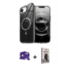 MARSİLYAN™- iPhone 16E Kılıf Kıvılcım Form Prime - Siyah Bilvis Hayalet Cam Ekran Koruyucu + Bilvis Titan Kamera Lens - SH