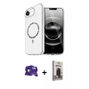 MARSİLYAN™- iPhone 16E Kılıf Kıvılcım Form Prime - Siyah Bilvis Hayalet Cam Ekran Koruyucu + Bilvis Titan Kamera Lens - SH