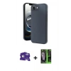 MARSİLYAN™- iPhone 16E Kılıf Kıvılcım Işık Serisi - Şeffaf 360 Full Body Arka Koruyucu + Bilvis Titan Kamera Lens - BZ