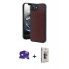 MARSİLYAN™- iPhone 16E Kılıf Kıvılcım Işık Serisi - Siyah Bilvis 3D Cam Ekran Koruyucu + Bilvis Titan Kamera Lens - SH