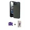 MARSİLYAN™- iPhone 16E Kılıf Kıvılcım Işık Serisi - Siyah Bilvis 3D Cam Ekran Koruyucu + Bilvis Titan Kamera Lens - SH