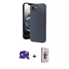 MARSİLYAN™- iPhone 16E Kılıf Kıvılcım Işık Serisi - Siyah Bilvis 3D Cam Ekran Koruyucu + Bilvis Titan Kamera Lens - SH