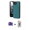 MARSİLYAN™- iPhone 16E Kılıf Kıvılcım Işık Serisi - Siyah Bilvis 3D Cam Ekran Koruyucu + Bilvis Titan Kamera Lens - RW