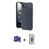 MARSİLYAN™- iPhone 16E Kılıf Kıvılcım Işık Serisi - Siyah Bilvis 3D Cam Ekran Koruyucu + Bilvis Titan Kamera Lens - RW