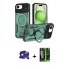 MARSİLYAN™- iPhone 16E Kılıf Kıvılcım Modern Serisi - Şeffaf 360 Full Body Arka Koruyucu + Bilvis Titan Kamera Lens - RW
