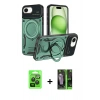 MARSİLYAN™- iPhone 16E Kılıf Kıvılcım Modern Serisi - Şeffaf 360 Full Body Arka Koruyucu + Raze Metal Kamera Lens - SH