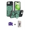 MARSİLYAN™- iPhone 16E Kılıf Kıvılcım Modern Serisi - Siyah Bilvis 3D Cam Ekran Koruyucu + Bilvis Titan Kamera Lens - RW
