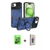MARSİLYAN™- iPhone 16E Kılıf Kıvılcım Modern Serisi - Siyah Bilvis 3D Cam Ekran Koruyucu + Raze Metal Kamera Lens - GS