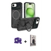 MARSİLYAN™- iPhone 16E Kılıf Kıvılcım Modern Serisi - Siyah Bilvis Hayalet Cam Ekran Koruyucu + Bilvis Titan Kamera Lens - BZ