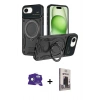 MARSİLYAN™- iPhone 16E Kılıf Kıvılcım Modern Serisi - Siyah Bilvis Hayalet Cam Ekran Koruyucu + Bilvis Titan Kamera Lens - RW