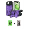 MARSİLYAN™- iPhone 16E Kılıf Kıvılcım Modern Serisi - Siyah Bilvis Hayalet Cam Ekran Koruyucu + Raze Metal Kamera Lens - SH