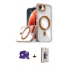 MARSİLYAN™- iPhone 16E Kılıf Kozmos Doku Koleksiyonu - Siyah Bilvis 3D Cam Ekran Koruyucu + Bilvis Titan Kamera Lens - SH