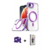 MARSİLYAN™- iPhone 16E Kılıf Kozmos Doku Koleksiyonu - Siyah Bilvis 3D Cam Ekran Koruyucu + Bilvis Titan Kamera Lens - RW