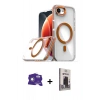 MARSİLYAN™- iPhone 16E Kılıf Kozmos Doku Koleksiyonu - Siyah Bilvis Hayalet Cam Ekran Koruyucu + Bilvis Titan Kamera Lens - BZ